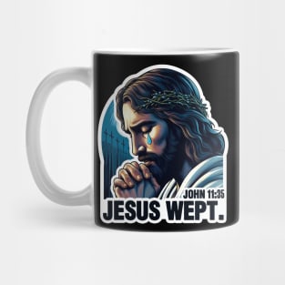 John 11:35 Jesus Wept Bible Quote Garden of Gethsemane Mug